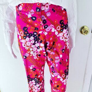 J.Crew Bright Floral Pink Slim Cropped Pants – Size 8